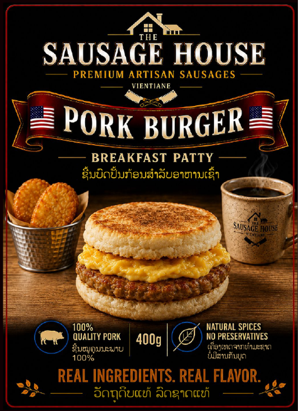 Pork Burger Breakfast Patty